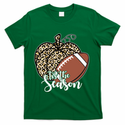 Tis The Season Leopard Pumpkin Football Fall Autumn T-Shirt - Green