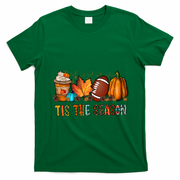Tis The Season Coffee Fall Football And Halloween Pumpkin Meaningful Gift T-Shirt - Irish Green