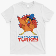 The Talkative Turkey Funny Thanksgiving T-Shirt - White