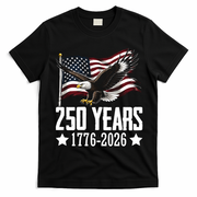 USA 250 Years Eagle 1776-2026 Flag T-Shirt - Black