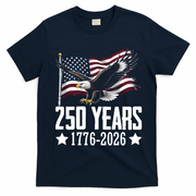 USA 250 Years Eagle 1776-2026 Flag T-Shirt - Navy