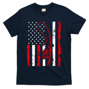 USA Fishing Flag Gift For Fisherman T-Shirt - Navy