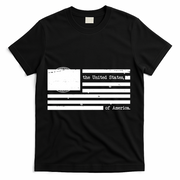 USA Flag Redacted Sarcastic United States Of America T-Shirt - Black