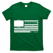 USA Flag Redacted Sarcastic United States Of America T-Shirt - Green