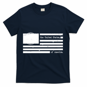 USA Flag Redacted Sarcastic United States Of America T-Shirt - Navy
