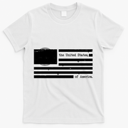 USA Flag Redacted Sarcastic United States Of America T-Shirt - White