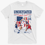 Undefeated Since 1776 Basketball USA T-Shirt - White