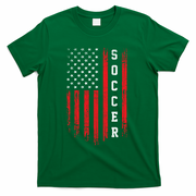 USA Soccer Fan American Flag T-Shirt - Green
