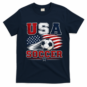 USA Soccer Fan Gear American Flag T-Shirt - Navy Blue