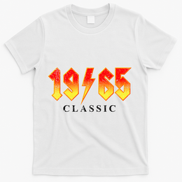 Vintage 1965 Classic Rock Birthday T-Shirt - White