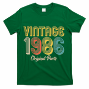 Vintage 1986 Original Parts Retro 40th Birthday  T-Shirt - Green