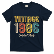 Vintage 1986 Original Parts Retro 40th Birthday  T-Shirt - Navy