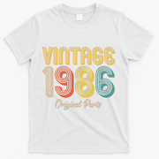 Vintage 1986 Original Parts Retro 40th Birthday  T-Shirt - White