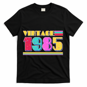 Vintage 80s Colors 1985 40th Birthday T-Shirt - Black