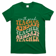 Vintage Autumn Foliage Appreciation for 6th Grade Educators T-Shirt - Green
