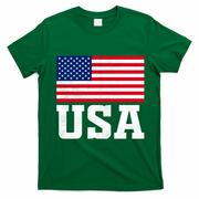 Vintage American Flag Graphic Patriotic Celebrations T-Shirt - Irish Green