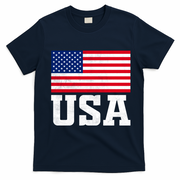 Vintage American Flag Graphic Patriotic Celebrations T-Shirt - Navy Blue
