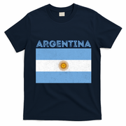 Vintage Argentina Sun Flag T-Shirt - Navy Blue