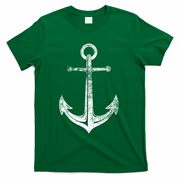 Vintage Anchor Summer Sailing Design T-Shirt - Green