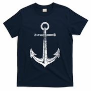 Vintage Anchor Summer Sailing Design T-Shirt - Navy