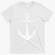Vintage Anchor Summer Sailing Design T-Shirt - White