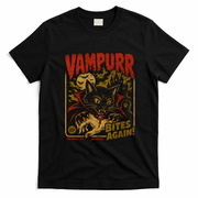 Vampurr Bites Again Halloween Vintage Retro T-Shirt - Black