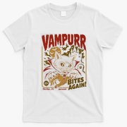 Vampurr Bites Again Halloween Vintage Retro T-Shirt - White