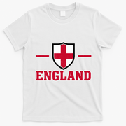 Vintage Bold England Shield Proud Brits T-Shirt - White