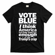Vote Blue I Think America Has Had Enough of Trump's Crap T-Shirt - Black