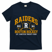 Vintage Boston Raiders Hockey Fan Team Spirit T-Shirt - Navy Blue