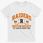 Vintage Boston Raiders Hockey Fan Team Spirit T-Shirt - White