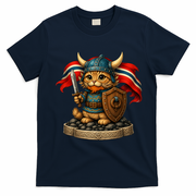 Viking Cat Norway Norwegian T-Shirt - Navy Blue
