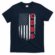 Vintage Cubs Name American US Flag Sports T-Shirt - Navy