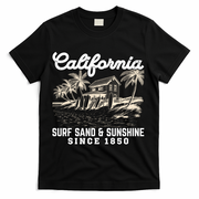 Vintage California Summer Beach Vibes Vacation T-Shirt - Black