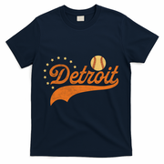 Vintage Detroit Baseball Fan T-Shirt - Navy