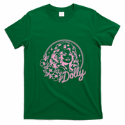 Vintage Dolly Floral Graphic Music Fans T-Shirt - Irish Green