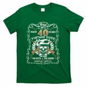 Vintage Dude Aged 40 Years Man Myth Legend 40th Birthday  T-Shirt - Green