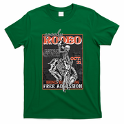 Vintage Funny Western Skeleton Halloween Cowboy Spooky Rodeo T-Shirt - Irish Green