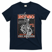 Vintage Funny Western Skeleton Halloween Cowboy Spooky Rodeo T-Shirt - Navy Blue