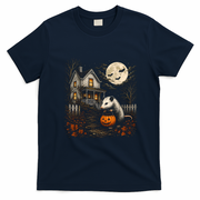 Vintage Halloween Opossum Pumpkin Trick Or Treating T-Shirt - Navy Blue