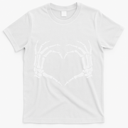 Vintage Halloween Skeleton Heart Sign Costume T-Shirt - White