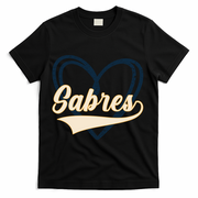 Vintage I Heart Love Sabres Retro Classic Gift T-Shirt - Black