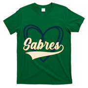 Vintage I Heart Love Sabres Retro Classic Gift T-Shirt - Green