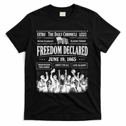 Vintage Juneteenth Freedom Declared 1865 Newspaper T-Shirt - Black