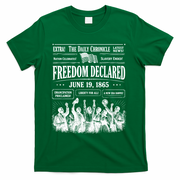 Vintage Juneteenth Freedom Declared 1865 Newspaper T-Shirt - Green