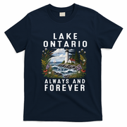 Vintage Lake Ontario Always And Forever T-Shirt - Navy Blue