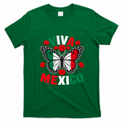 Viva Mexico Mexican Independence Day Butterfly Flag T-Shirt - Irish Green
