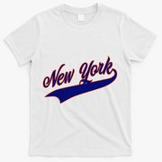 Vintage New York Varsity Name Team Basketball T-Shirt - White