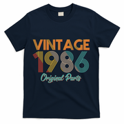 Vintage Original Parts Birthday 1986 40th Birthday T-Shirt - Navy