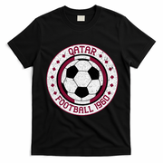 Vintage Qatar Football 1960 Soccer Emblem T-Shirt - Black